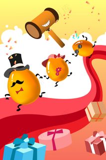 黄色系扁平风促销活动砸金蛋配图