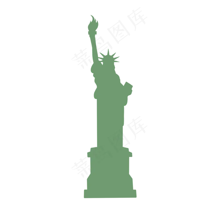 美国自由女神剪影PNG,免抠元素(2000X2000(DPI:300))psd模版下载