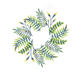 夏季夏天夏至水墨叶子免扣素材