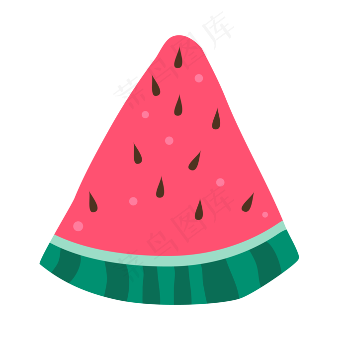 手绘夏季夏天暑假水果西瓜免扣素