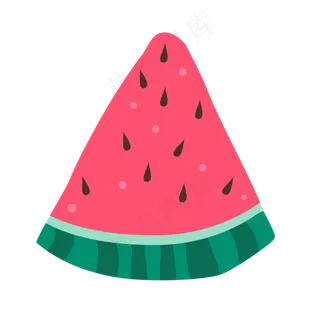 手绘夏季夏天暑假水果西瓜免扣素