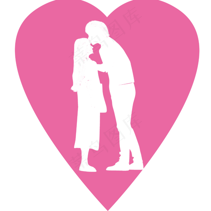 520情人节情侣剪影心PSD,免抠元素(3000*3000px)psd模版下载