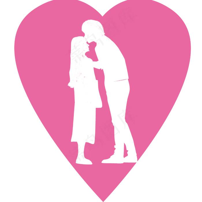 520情人节情侣剪影心PSD,免抠元素(3000*3000px)psd模版下载