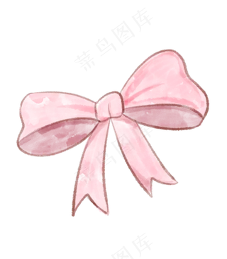 手绘卡通水彩粉色蝴蝶结下载
