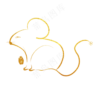 烫金中国风鼠年,免抠元素