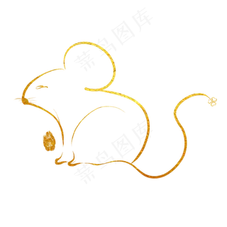 烫金中国风鼠年,免抠元素