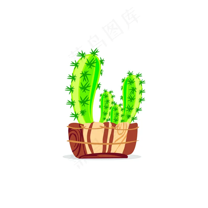 手绘绿植植物盆栽(1999*1999px 300 dpi )ai矢量模版下载