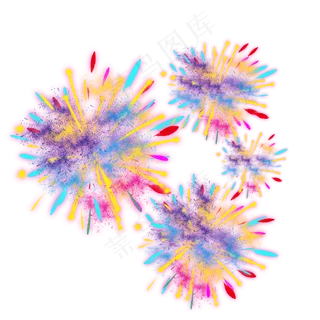 礼花绽放过新年贺新春,免抠元素 礼花绽放过新年贺新春,免抠元素