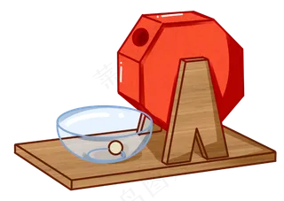 春节喜庆公司年会抽奖机,免抠元素