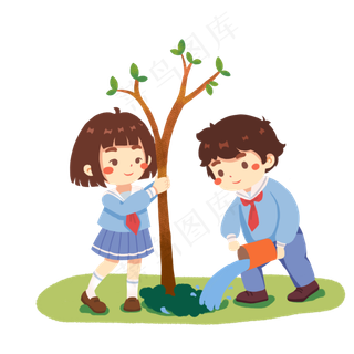 植树节种树浇水环保png格式,免抠元素