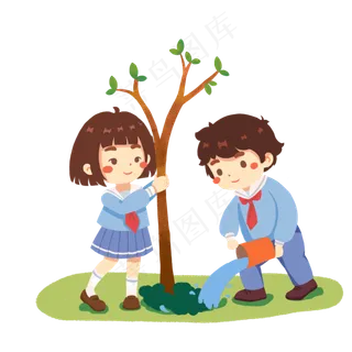 植树节种树浇水环保png格式,免抠元素