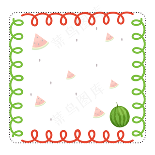 夏季西瓜边框