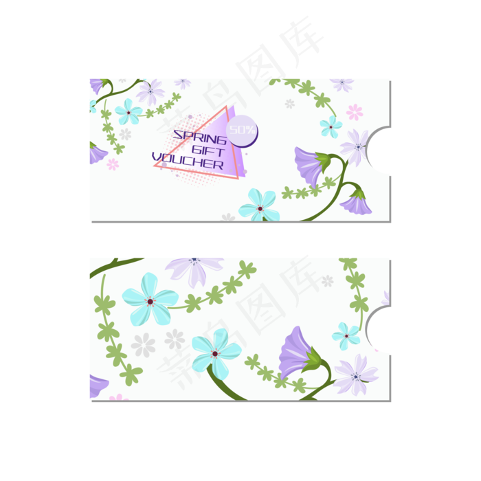 花朵优惠券(2000*2000px 300 dpi )ai矢量模版下载