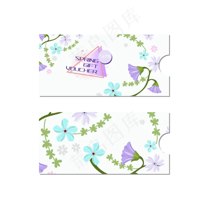花朵优惠券(2000*2000px 300 dpi )ai矢量模版下载