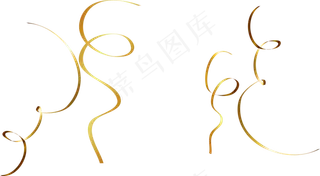 金色闪耀丝带,免抠元素