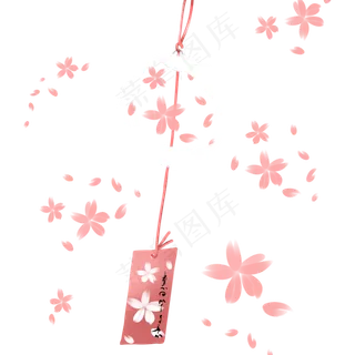 浪漫樱花玻璃风铃,免抠元素