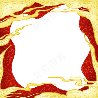 国潮新年边框祥云素材