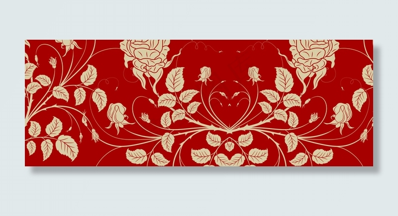 红色底纹复古banner