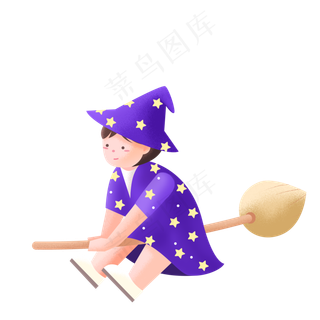 卡通蓝色魔法师