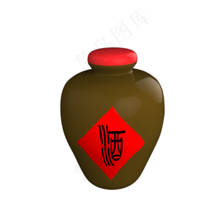 酒坛图案免抠素材