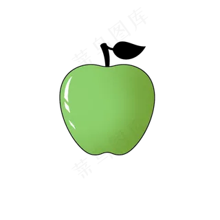 水果类装饰图案通青苹果