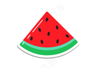 八十年代波普艺术卡通西瓜贴纸,免抠元素