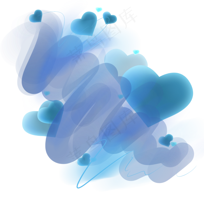 蓝色炫彩浪漫心