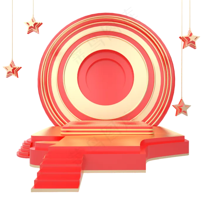 C4D红色喜庆电商促销舞台(2000*2000px 300 dpi )