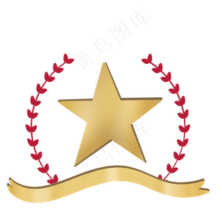 金色星星彩带麦穗