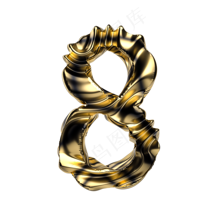黑金质感倒计时周年庆数字8(2000*2000px 	      )