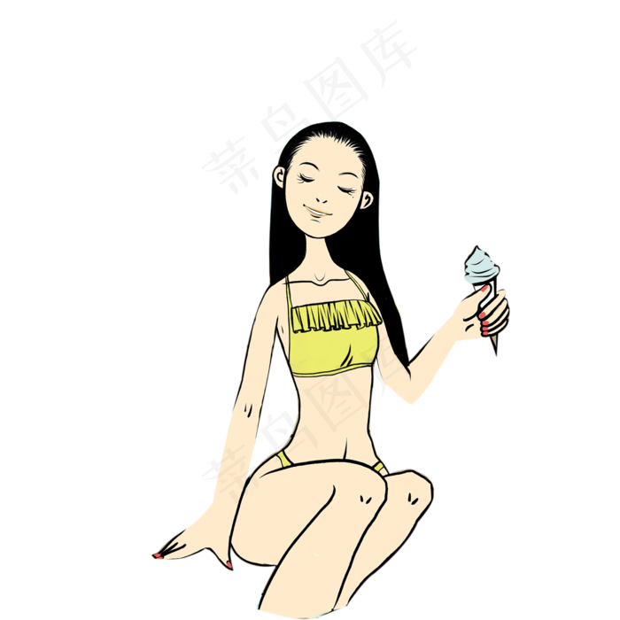 小女孩冰淇淋