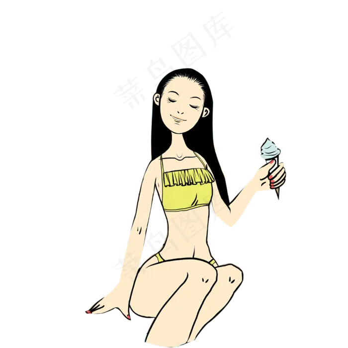 小女孩冰淇淋