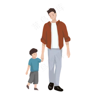 父亲节父子牵手