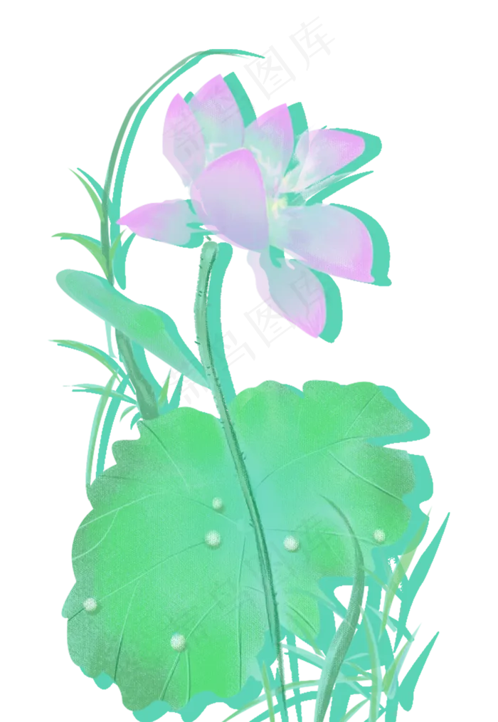 一朵荷花(924X1338(DPI:300))psd模版下载