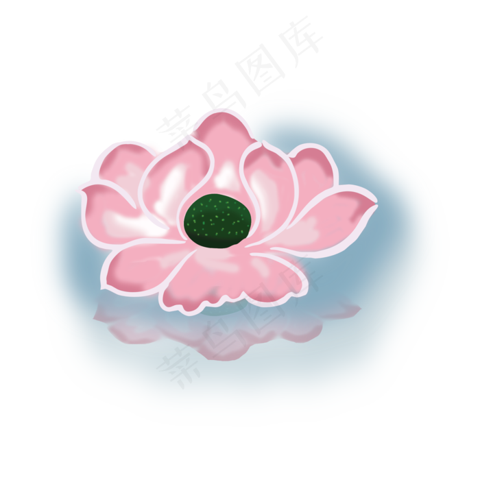 夏季荷花水彩png下载