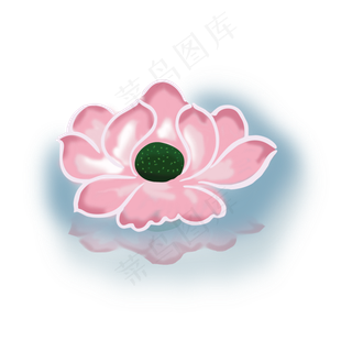 夏季荷花水彩png下载