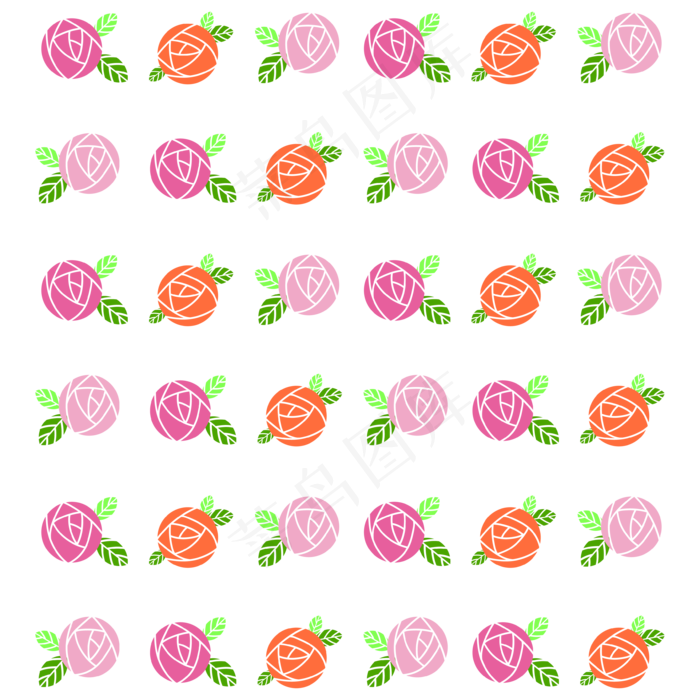 可爱多色玫瑰花苞春季底纹