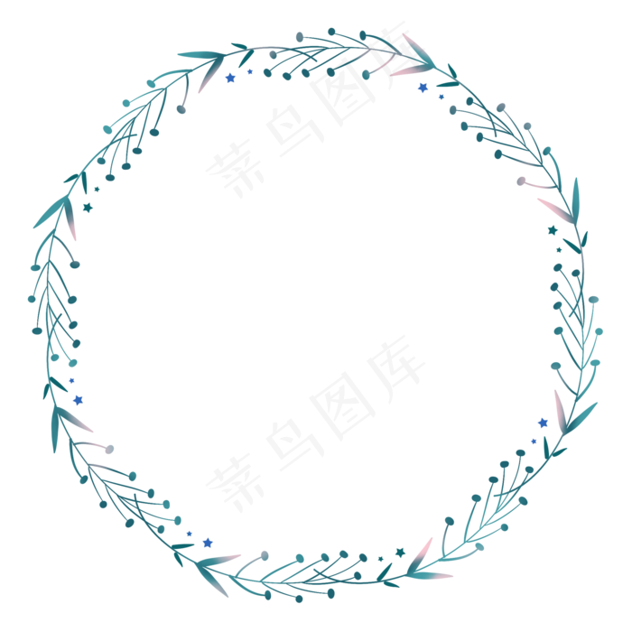 简约小清新叶子装饰花环