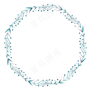 简约小清新叶子装饰花环