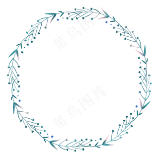 简约小清新叶子装饰花环