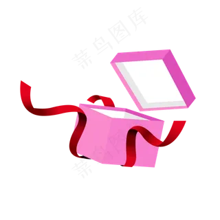 粉色扁平化母亲节打开的礼物盒