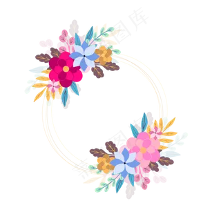 夏季夏天夏至花纹装饰免扣素材