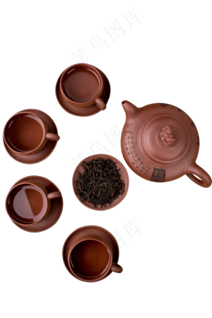 茶壶茶碗茶叶,免抠元素