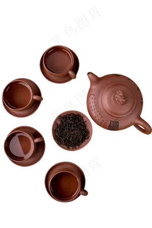 茶壶茶碗茶叶,免抠元素
