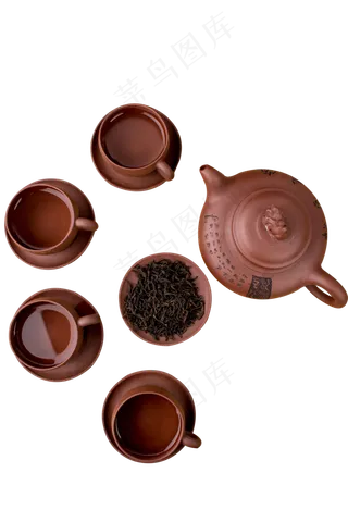 茶壶茶碗茶叶,免抠元素
