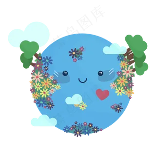 可爱的地球矢量图片
