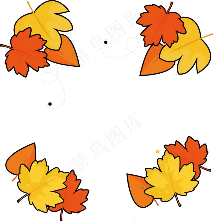 秋季树叶装饰png(2000X2000(DPI:300))ai矢量模版下载