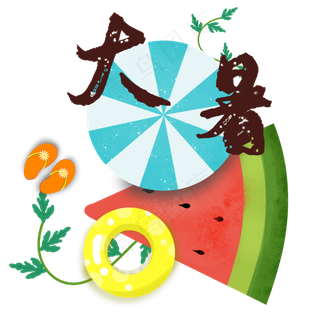 大暑西瓜装饰图