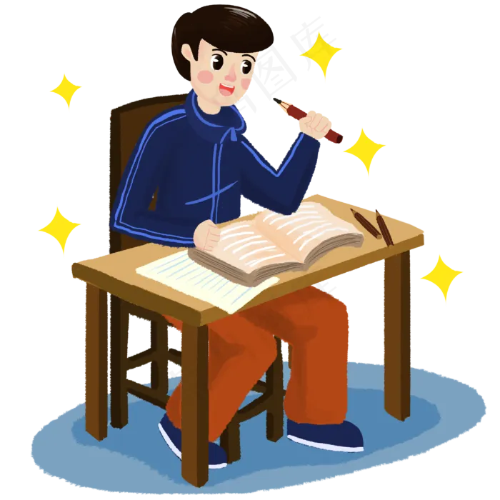 正在学习准备高考的男孩(3000X3000(DPI:300))psd模版下载