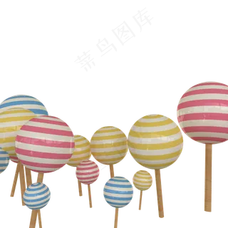 c4d立体棒棒糖免费下载